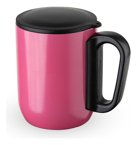 Caneca Térmica Parede Dupla Em Aço Inox E Tampa 250ml Cor Rosa