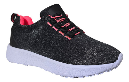 Zapatilla Mujer Comoda Con Ajuste Elastico Sport Negro 7507