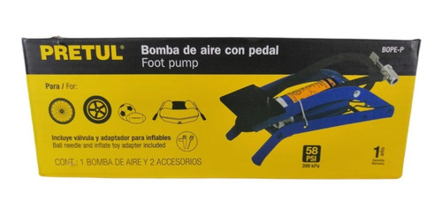 Imagen 6 de 6 de Bomba De Pedal Para Inflar, 58 Psi, Pretul 21693