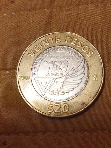 Moneda Conmemorativa 20 Pesos De Fuerza Aérea Mexicana 