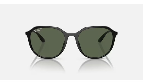 Óculos De Sol Feminino E Masculino Ray-ban Armação Preto Haste Preto Lente Verde Desenho Phantos