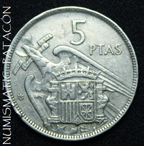 Moneda España 5 Pesetas 1957 - Estrella 1960