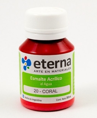Esmalte Acrilico Al Agua Eterna X 37ml Color Del Óleo 20 Coral