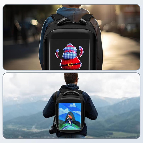 Mochila Led Con Pantalla Programable A Todo Color, App Con..