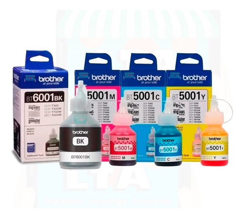 Pack 4 Botellas Tinta Original Impresora Brother Dcp-t300