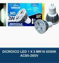Comprar Bombillo Ojo De Buey Dicroico Led 1x3 Mr16 6500k Luz Blanca 