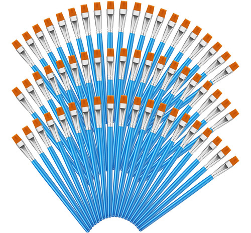 60 Pinceles Para Pintura Acrilica, Pinceles Planos A Granel 