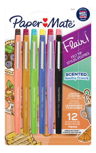 Set 12 Rotuladores Flair Con Aroma Papermate Punta Media