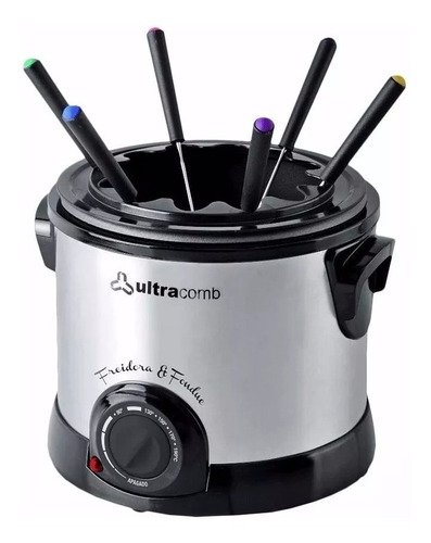 Freidora Y Fondue Ultracomb - 1200w - 1,5 Lts - Acero Inox