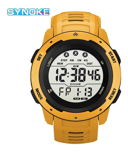 Relógio Masculino Digital Luminoso Synoke 9811 Cor Da Correia Amarelo