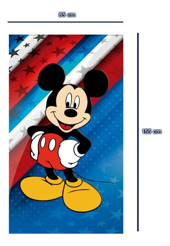 Toalla De Baño Diseño Mickey Mouse 155x85 Microfibra Suave Azul Mickey Mouse