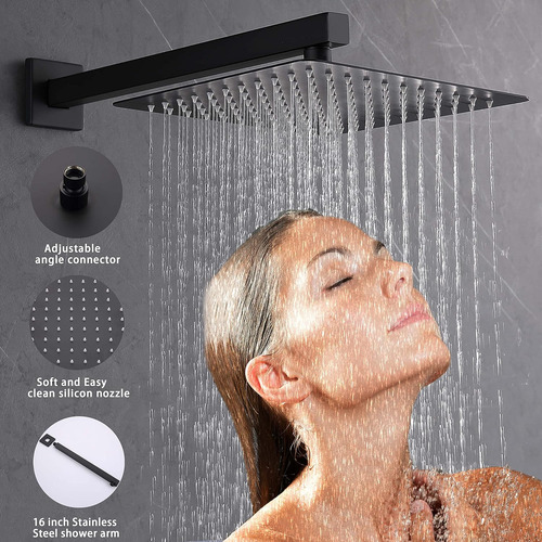 Sistema De Ducha Negro Juego De Grifo De Ducha De Lluvia Par
