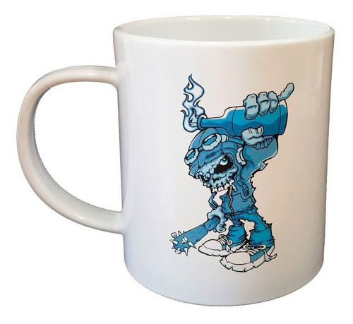 Taza De Plastico Calavera Con Casco Botella Con Fuego