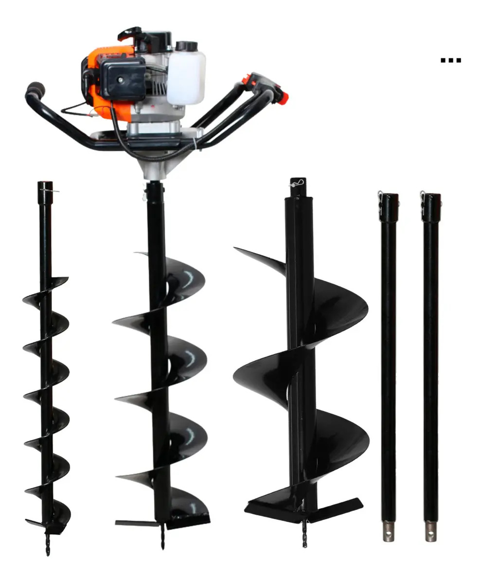 Perfurador De Solo Gasolina 52cc C/3 Brocas +2 Extensor 80cm