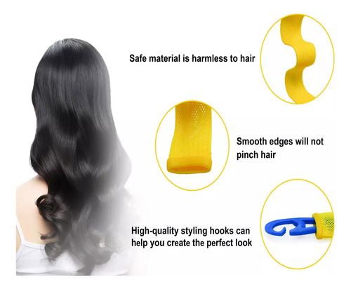 40 Rizadores De Pelo Mágicos Sin Calor, Ondulados Y Rizados