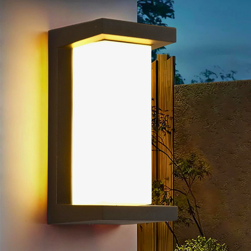 Lámpara Luces Led Pared Impermeable Para Exteriores Moderno Negro