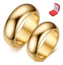 Comprar Lindo Par Alianças Anéis Clássicas 7mm Banhado A Ouro 18k