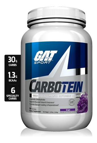 Carbotein Gat Sport 3.8 Libras 50 Servicios Carbs + Bcaas Sabor Uva/grape