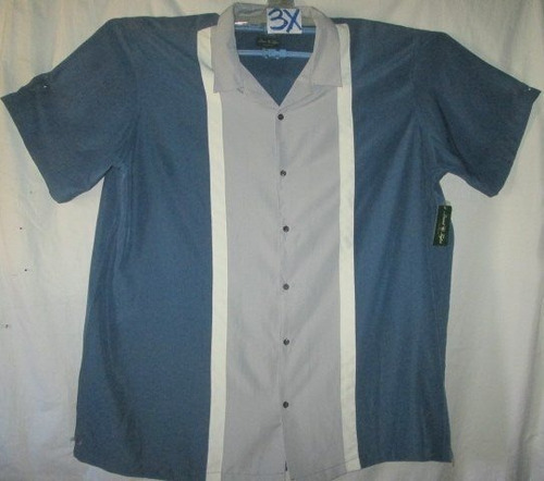 Camisa Azul Acero Con Gris  Talla 3 X David Taylor