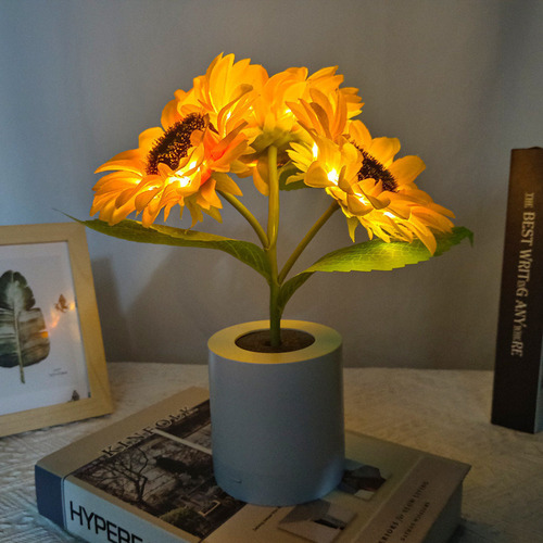 Luz Nocturna De Simulación Led De Girasol Recargable