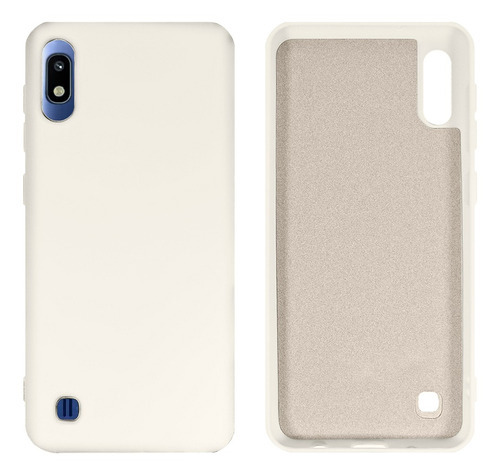 Capa Silicone Aveludado Cover Compatível Com Galaxy A10 Cor Branco