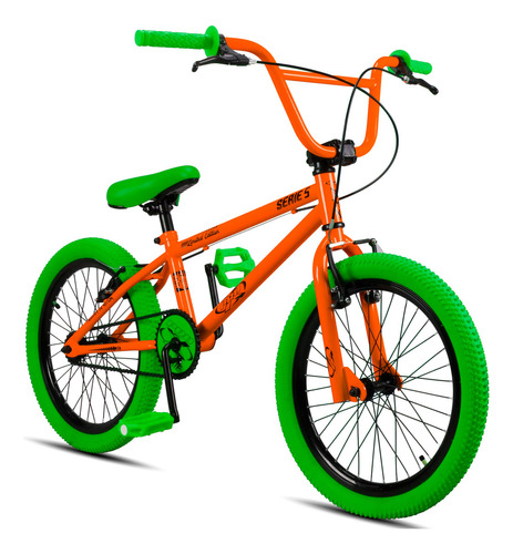 Bicicleta Pro-x Color Aro 20 Pneu Colorido Aro Aero Bmx Cor Laranja Neon Pneu Verde Tamanho Do Quadro S