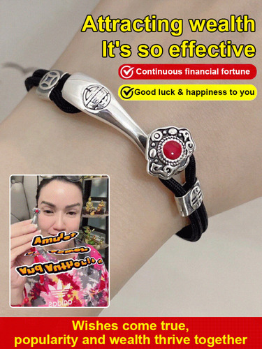 Conjunto De Pulseras Vintage Hechas A Mano Con Cuerda Roja P