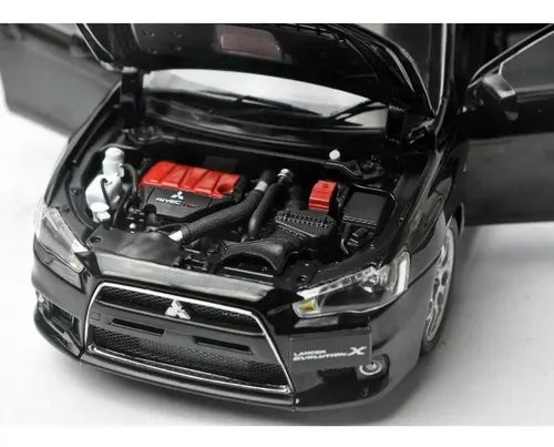 Miniatura Carro Mitsubishi Lancer Evolution X Preto 1:18 Csm