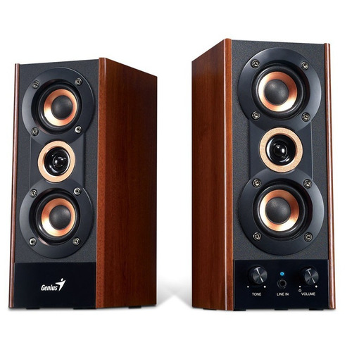 Altavoces En Madera 3 Vías / Alta Fidelidad Genius Sp-hf800a