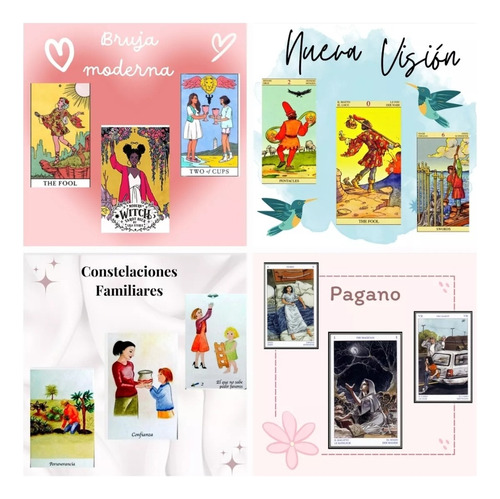 4 Mazos De Tarot, Para Imprimir