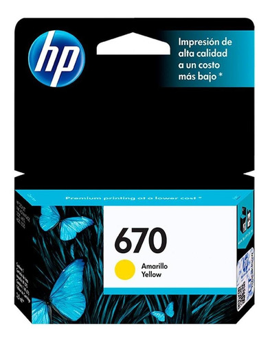 Cartucho Tinta Hp 670 Amarillo Deskjet Ink Advantage 3525