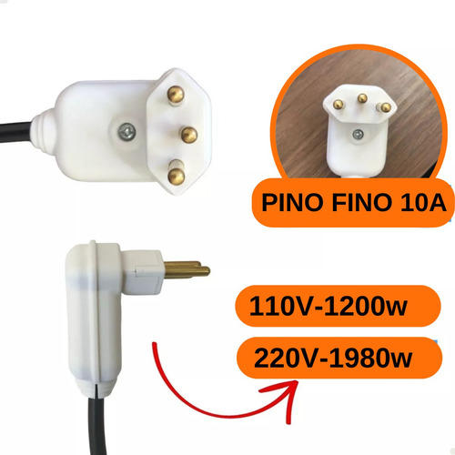 Extensão Elétrica 15 Metros 10/20a Cabo Reforçado Cor Preto