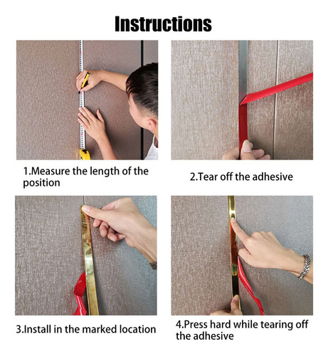 Para . Adhesivo De Pared Con Forma De Espejo, Dorado,