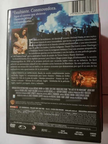 The Last Of The Mohicans / El Ultimo De Los Mohicanos Dvd