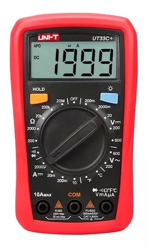 TENMA Multímetro digital de rango manual de 600V AC/DC con medición de  temperatura