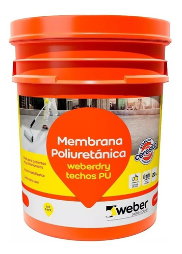 Membrana Liquida Poliuretánica Weberdry Techos Pu X20kg Cuot