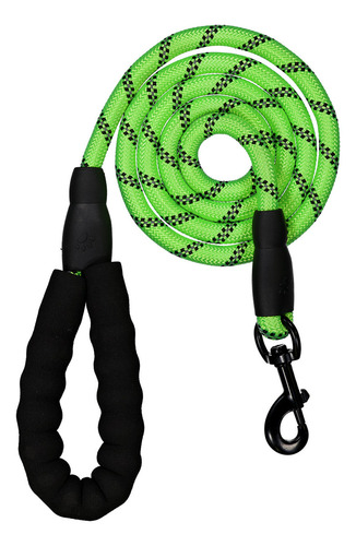 Correa Para Perro Resistente Reflejante 1.50m De Alta Calidad Mr Wuff Color Verde