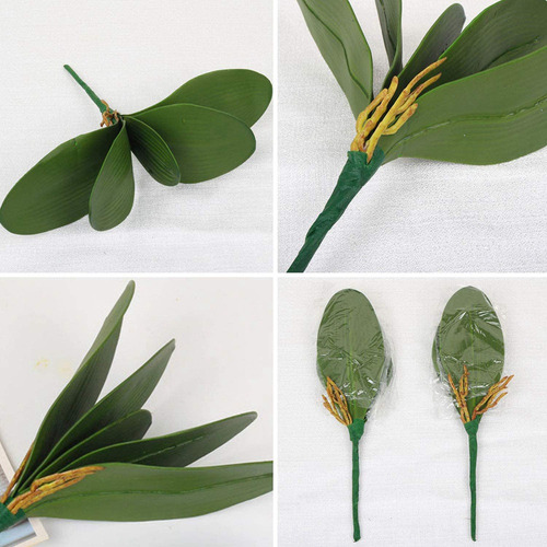 S 10 Unidades De Hojas Artificiales De Orquídea Phalaenopsis