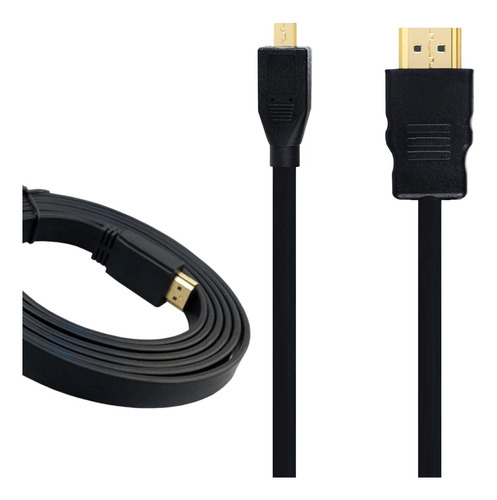 Cabo Flat Hdmi X Micro-hdmi 4k Ultra Hd Super Fino (1.5metro