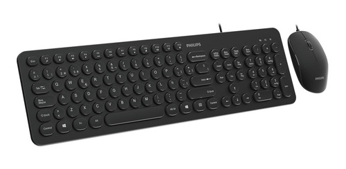 Imagen 4 de 9 de Combo Kit Teclado Y Mouse Philips C334 Cable Usb Español Ñ