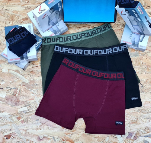 Pack X 3 Boxer Dufour Art 12058 ALG Y Lycra Colores Surtidos