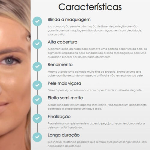 Imagem 7 de 8 de Base Natane Rosa Pele Blindada Kohll Beauty - Kit Com 7