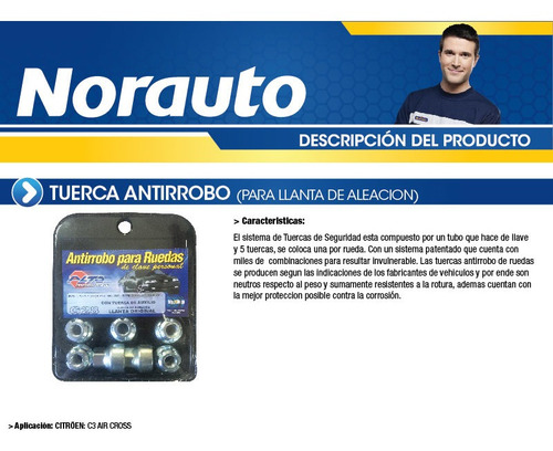 Imagen 2 de 3 de Tuerca Antirobo C3 Air Cross