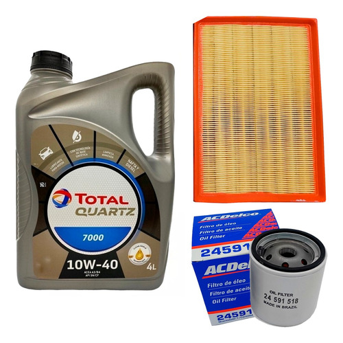 Combo 2 Filtros + Aceite 10w40 Chevrolet Meriva 1.8 8v 2008