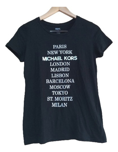 Remera Negra Con Estampa Michael Kors Talle S