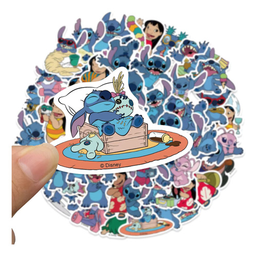 Kit 50 Calcomanias Stickers Lilo Y Stitch A Prueba De Agua