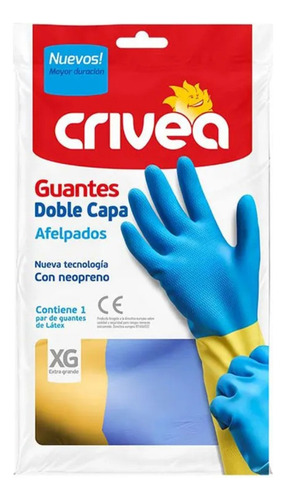 Crivea Guantes Doble Capa Xg Celeste
