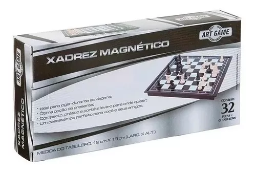 Jogo Xadrez Tabuleiro Reclinável Magnético 33.5x33.5cm