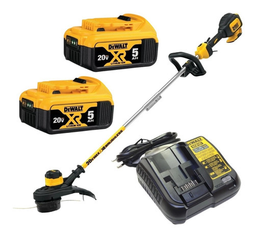 Aparador De Grama 2 Bateria 20v 5ah Brushless Dewalt Dcst920 Cor Amarelo