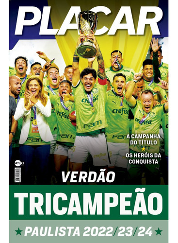 Poster Placar Palmeiras-tricampeão Paulista 2024